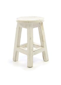 Gartenstuhl Vcm "Vintage Hocker wei&szlig;", wei&szlig;, Obermaterial: 100% Holz Wood., St&uuml;hle, Gartenstuhl