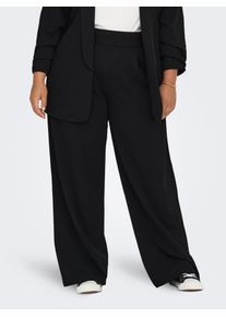 Schlupfhose Only CARMAKOMA "CARSTILLA ONE PANT JRS NOOS", Damen, Gr. 46, L&auml;nge 32, schwarz, Web, Obermaterial: 95% Polyester, 5% Elasthan, unifarben, regular fit lang, Hosen Schlupfhose, Sommerhose