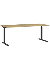 Germania , Schwarz, Eichefarben , Metall, Holzwerkstoff , rechteckig , 180x70x80 cm , h&ouml;henverstellbar , B&uuml;rom&ouml;bel, Schreibtische, Schreibtische