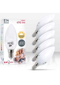 B.K.LICHT LED-Leuchtmittel, Energieeffizienz: F, wei&szlig;, L:10cm &Oslash;:3,7cm, Leuchtmittel, LED-Lampe Gl&uuml;hbirne 5 Watt 470 Lumen 3.000 Kelvin Energiesparlampe, LED-Leuchtmittel