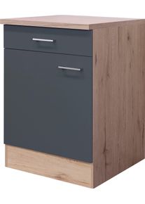 Unterschrank Flex-Well "Morena", grau (basaltgrau, san remo eiche), B:60cm H:85cm T:60cm, Holzwerkstoff, Schr&auml;nke, Unterschrank, (B x H x T) 60 x 85 x 60 cm