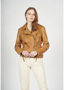 Lederjacke Freaky Nation "Biker Princess SR", Damen, Gr. S (36), braun (camelfarben), Oberstoff: 100% Leder. Futter: 100% Baumwolle, Jacken Lederjacke