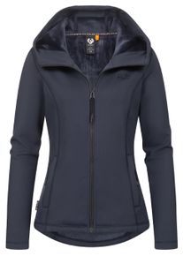 Kapuzensweatjacke Ragwear "Sweatjacke Lyshka", Damen, Gr. XL, blau (navy), Obermaterial: 95% Polyester PES. 5% Elasthan EL. Futter: 95% Polyester PES. 5% Elasthan EL., Sweatjacken Kapuzensweatjacke