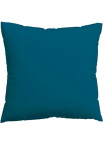 Kissenbezug Schlafgut "Premium Kissenbezug Knitted Jersey (1 St)", blau (petrol deep), B:40cm L:40cm, Jersey, Obermaterial: 95% Baumwolle, 5% Elasthan, Kissenbez&uuml;ge, Kissenbezug, Ton-in-Ton Rei&szlig;verschluss, Bio-Baumwolle mit Elasthan, Uni, OEKO Tex