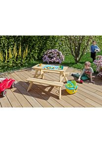 Kindertisch Konifera "Picknicktisch f&uuml;r Kinder aus unbehandeltem Nadelholz", natur, B:89cm H:51cm T:90cm, 100% Holz, Tische, Kindertisch, BxTxH: 89x90x51 cm; perfekte Sitzh&ouml;he f&uuml;r Kinder