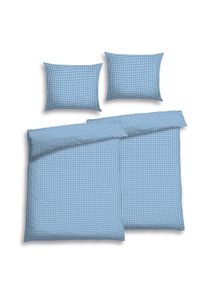 Bettw&auml;sche Florella "Vichy sky Soft-Seersucker, 100% Baumwolle", blau (sky), B/L: 140cm x 200cm, 2 Stk., 2 Stk., Seersucker, B/L: 70cm x 90cm, Seersucker, Obermaterial: 100% Baumwolle CO., Bettw&auml;sche, Bettw&auml;sche