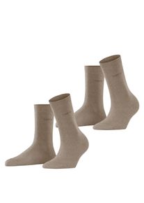 Socken Esprit "Uni", Damen, Gr. 39-42, beige (nutmeg mel), Baumwollmischung, unifarben, normal, Socken Socken, aus elastischem Material, atmungsaktiv