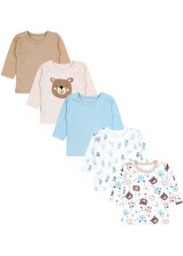 Langarmshirt TUPTAM "Shirt Baby Jungen Langarmshirt 5er Set", M&auml;dchen, Gr. 104, beige (b&auml;rchen bl&auml;tter beige eisberg), Obermaterial: 100% Baumwolle CO., Shirts Langarmshirt