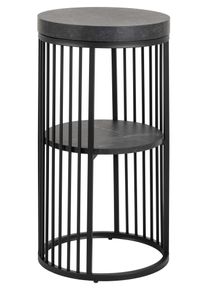 Nachttisch ACTONA GROUP "Strington", schwarz (matt schwarz, matt schwarz, matt schwarz), B:35cm H:65cm T:35cm, Tische, Nachttisch, Rund Nachttisch, Izmir matt schwarz rau Melamin, &Oslash;35x65 cm