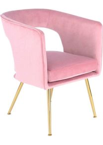 Stuhl Kayoom "Jolene 125, Esszimmerstuhl,eleganter Stoffbezug", rosa, B:60cm H:77cm T:63cm, Sitz: Stoffbezug aus 100% Polyester / Gestell: 100% Eisen, St&uuml;hle, Stuhl, samtweicher Bezug, R&uuml;ckenlehne und Armlehnen abgerundet