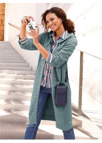 Longstrickjacke Casual Looks, Damen, Gr. 38, gr&uuml;n (jade), 50% Baumwolle, 50% Polyacryl, unifarben, Strickjacken Longstrickjacke