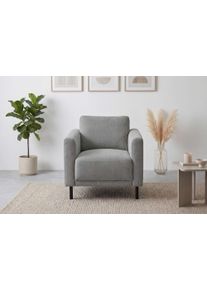 Sessel Home Affaire "Sveeva, Breite 78 cm, schwarze Metallf&uuml;&szlig;e", taupe, B:78cm H:78cm T:85cm, 100% PES, Sessel, Sessel, langlebiger Webstoff, viele Farben zur Auswahl