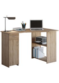 Schreibtisch Vcm "Holz Eckschreibtisch Schreibtisch B&uuml;rotisch Linzia", braun (sonoma, eiche (s&auml;gerau)), B:118cm T:77cm, Tische, Schreibtisch