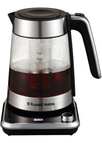 Russell Hobbs Wasser-/Teekocher "Attentiv 26200-70", schwarz (edelstahlfarben, schwarz), B:20cm H:23cm T:27cm, Teeautomaten, mit Temperatureinstellung, Wasser-/Teekocher