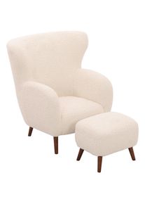 Livetastic Sesselset, Wei&szlig;, Textil, Kautschukholz, massiv, 90x98x88 cm, Wohnzimmer, Sessel, Sonstige Sessel