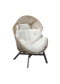 Ambia Garden Loungesessel, Naturfarben, Schwarz, Beige, Metall, Kunststoff, Textil, F&uuml;llung: Schaumstoff, eckig, X-Form, 101x140x96 cm, Typenauswahl, Gartenm&ouml;bel, Loungem&ouml;bel, Lounge-Serien