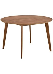 Mid.you Esstisch, Walnussfarben, Holz, Holzwerkstoff, Nussbaum, Kautschukholz, furniert, rund, eckig, C-Form, 105x76x105 cm, Holzm&ouml;bel, Holztische, Esstische Holz, Esstische furniert