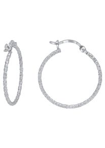 Paar Creolen Firetti "Schmuck Geschenk Silber 925 Ohrschmuck diamantiert" Gr. 25, silber (silberfarben), Ohrringe, Damen, 25, Silber 925 (Sterlingsilber), Paar Creolen
