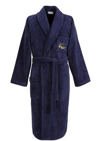 Bademantel Lacoste "LRENE" Gr. M, marine, M, Baumwolle, Hausm&auml;ntel, Bademantel, mit Logostickerei Lacoste Krokodil