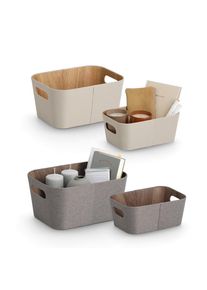zeller Present , Braun, Beige , Textil, Naturmaterialien , Ordnen & Aufbewahren, Boxen & K&ouml;rbe, Aufbewahrungsboxen