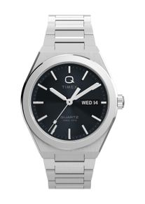 Quarzuhr Timex "CONTINENTAL", silber (silberfarben), Armbanduhren, Damen, Quarzuhr, Armbanduhr, Herrenuhr, Edelstahlarmband, Datum, Leuchtzeiger