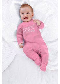Schlafoverall Kidsworld "Zaubermaus", M&auml;dchen, Gr. 74/80, N-Gr, rosa, Interlock, Obermaterial: 100% Baumwolle, bedruckt, Basic, bequem, Rundhals, angesetztes B&uuml;ndchen, Overalls Schlafoverall, aus Bio-Baumwolle