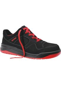 Sicherheitsschuh Elten "MAVERICK Low" Gr. 47, schwarz (schwarz, rot), 47, Obermaterial: 100% Rindnubukleder CNU., Schuhe, Sicherheitsschuh