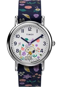 Quarzuhr Timex "PEANUTS WEEKENDER", blau (dunkelblau), Armbanduhren, M&auml;dchen, Quarzuhr, Armbanduhr, Kinderuhr, Lernuhr, M&auml;dchen, Schulanfang, Geschenkidee