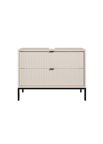 Mid.you Waschbeckenunterschrank, Kaschmir, Metall, 2 Schublade(n) Schubladen, einzeln stellbar, 80 cm, stehend, Badezimmer, Badm&ouml;bel, Waschbeckenunterschr&auml;nke