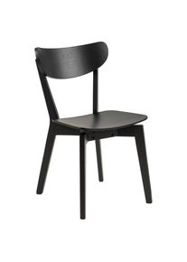 Mid.you , Schwarz , Holz , Eiche, Kautschukholz , furniert, massiv , 45x78x55 cm , Reach , Esszimmer, Esszimmerst&uuml;hle, Holzst&uuml;hle