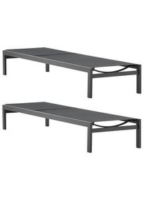 Sonnenliege Copacabana ca. 60x30x195 cm Schwarz