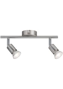 Paulmann LED Deckenleuchte "Carolina", grau (nickelfarben), 2, H: 12,4cm, 1 Stk., Leuchten, GU10, LED Deckenleuchte