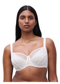 B&uuml;gel-BH Chantelle "FLORAL TOUCH", Damen, Gr. 95, Cup C, milk, Obermaterial: 75% Polyamid, 25% Elasthan, BHs B&uuml;gel-BH, florale Spitze mit wrap-over Effekt