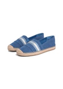 Espadrille Tommy Hilfiger "HILFIGER WEBBING ESPADRILLE", Damen, Gr. 40, denim, Textil, unifarben mit Farbeinsatz, Schuhe Espadrille, Halbschuh, Schlupfschuh, Sommerschuh mit Logoschriftzug