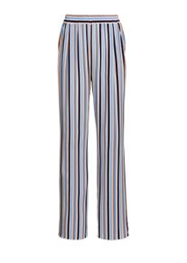 2-in-1-Hose GOLDNER "Kurzgr&ouml;&szlig;e Palazzo-Hose mit sommerlichem Druck", Damen, Gr. 22, K-Gr, blau (blau, sand, gestreift), Obermaterial: 100% Viskose CV., normal, Hosen 2-in-1-Hose, Ohne