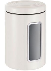 Vorratsdose Wesco "Classic Line", beige (sand matt), B:12,5cm H:18,9cm, Lebensmittelaufbewahrungsbeh&auml;lter, Vorratsdose, Deckel mit Kunststoffring / Sichtfenster aus Acryl, 2 L