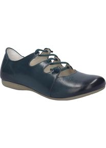 Riemchenballerina Josef Seibel "Fiona 04", Herren, Gr. 37, petrol, Leder, Schuhe Riemchenballerina, Slipper, Komfortschuh mit raffiniertem Gummizug, Weite G (=weit)