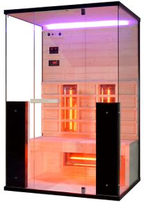 Infrarotkabine Sanotechnik "Billund 2", braun (holz), integrierte Steuerung, (ohne Ofen), Saunen, Infrarotkabine, mit Farblichttherapie, MP3 Player (inkl. Bluetooth), 2x Lautsprecher