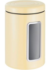 Vorratsdose Wesco "Classic Line", braun (mandel), B:12,5cm H:18,9cm, Lebensmittelaufbewahrungsbeh&auml;lter, Vorratsdose, Deckel mit Kunststoffring / Sichtfenster aus Acryl, 2 L