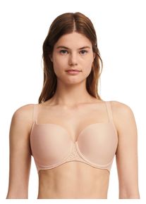T-Shirt-BH Chantelle "NORAH", Damen, Gr. 70, Cup H, golden beige, Obermaterial: 85% Polyamid, 15% Elasthan, BHs T-Shirt-BH, weiche Spitze, blickdichtes Gewebe