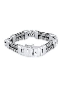 Armkette Kuzzoi "Armband Herren Panzer Gliederarmband Modern 925 Silber" Gr. 230, silber, Armb&auml;nder, Herren, 230, Silber 925 (Sterlingsilber), Armkette