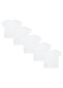 T-Shirt TUPTAM "Shirt Baby Kurzarm T-Shirt 5er Set", M&auml;dchen, Gr. 98, wei&szlig;, Obermaterial: 100% Baumwolle CO., Shirts T-Shirt