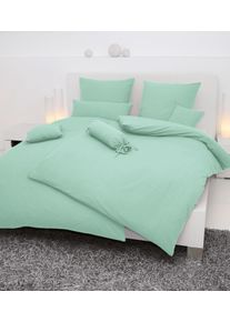 Kissenbezug Janine "PIANO 0125 31 80x80", gr&uuml;n (hellgr&uuml;n), B:15cm L:40cm, Mako-Soft-Seersucker, Seersucker, Kissenbez&uuml;ge, Kissenbezug, mit Rei&szlig;verschluss