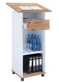 Stehpult Vcm "Holz Stehpult Rednerpult Stehtisch Rollen Melta", braun (wei&szlig;, honig, eiche), B:60cm T:50cm, Tische, Stehpult