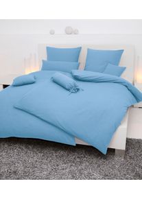 Kissenbezug Janine "PIANO 0125 31 80x80", blau (hellblau), B:15cm L:40cm, Mako-Soft-Seersucker, Seersucker, Kissenbez&uuml;ge, Kissenbezug, mit Rei&szlig;verschluss