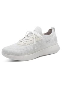 Slip-On Sneaker Tamaris, Damen, Gr. 40, Synthetik Textil, wei&szlig;, Lederimitat, Textil, unifarben, Schuhe Slip-On Sneaker, Freizeitschuh, Slipper, Halbschuh in veganer Verarbeitung