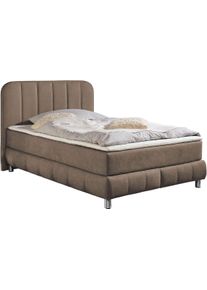 Boxbett Home Affaire, hellbraun, B:147cm L:207cm, Komplettbetten, Boxbett, Boxbett, inkl. Topper