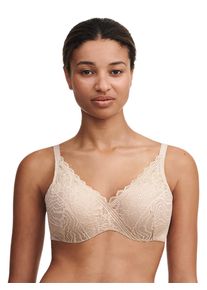 T-Shirt-BH Chantelle "FLORAL TOUCH", Damen, Gr. 85, Cup C, golden beige, Obermaterial: 75% Polyamid, 25% Elasthan, BHs T-Shirt-BH, Spitze, blickdichtes Gewebe