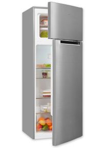 Exquisit K&uuml;hl-/Gefrierkombination "KGC270-45-040E", Energieeffizienz: E, silber (inoxlook), B:54,5cm H:142,6cm T:55,5cm, K&uuml;hlschr&auml;nke, K&uuml;hl-/Gefrierkombination