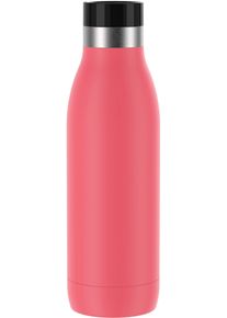 Isolierflasche Emsa "Trinkflasche Bludrop", orange (koralle), H:21,5cm, Edelstahl, Trinkflaschen, Isolierflasche, Edelstahl, Quick-Press Deckel, 360 Trinkgenuss, 12h warm/24h k&uuml;hl